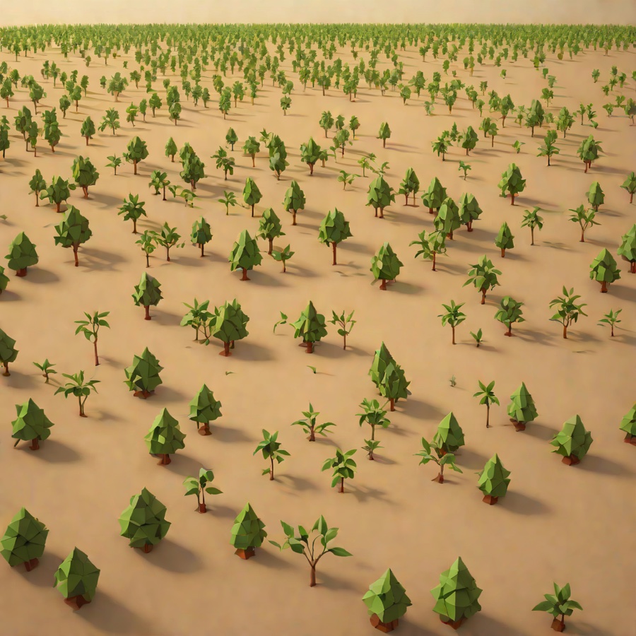 Low-poly young plantation